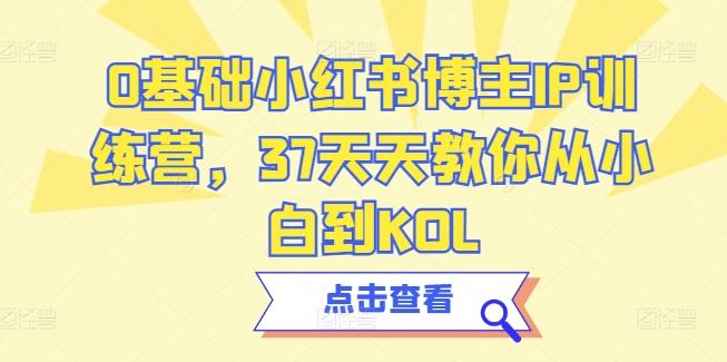 0基础小红书博主IP训练营，37天天教你从小白到KOL-梦清网创