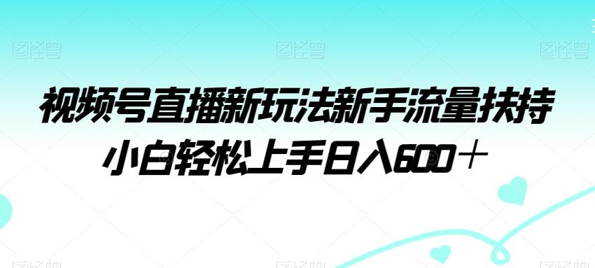 视频号直播新玩法新手流量扶持小白轻松上手日入600＋【揭秘】-梦清网创
