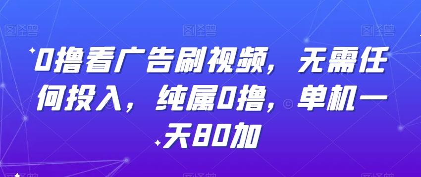 0撸看广告刷视频，无需任何投入，纯属0撸，单机一天80加-梦清网创