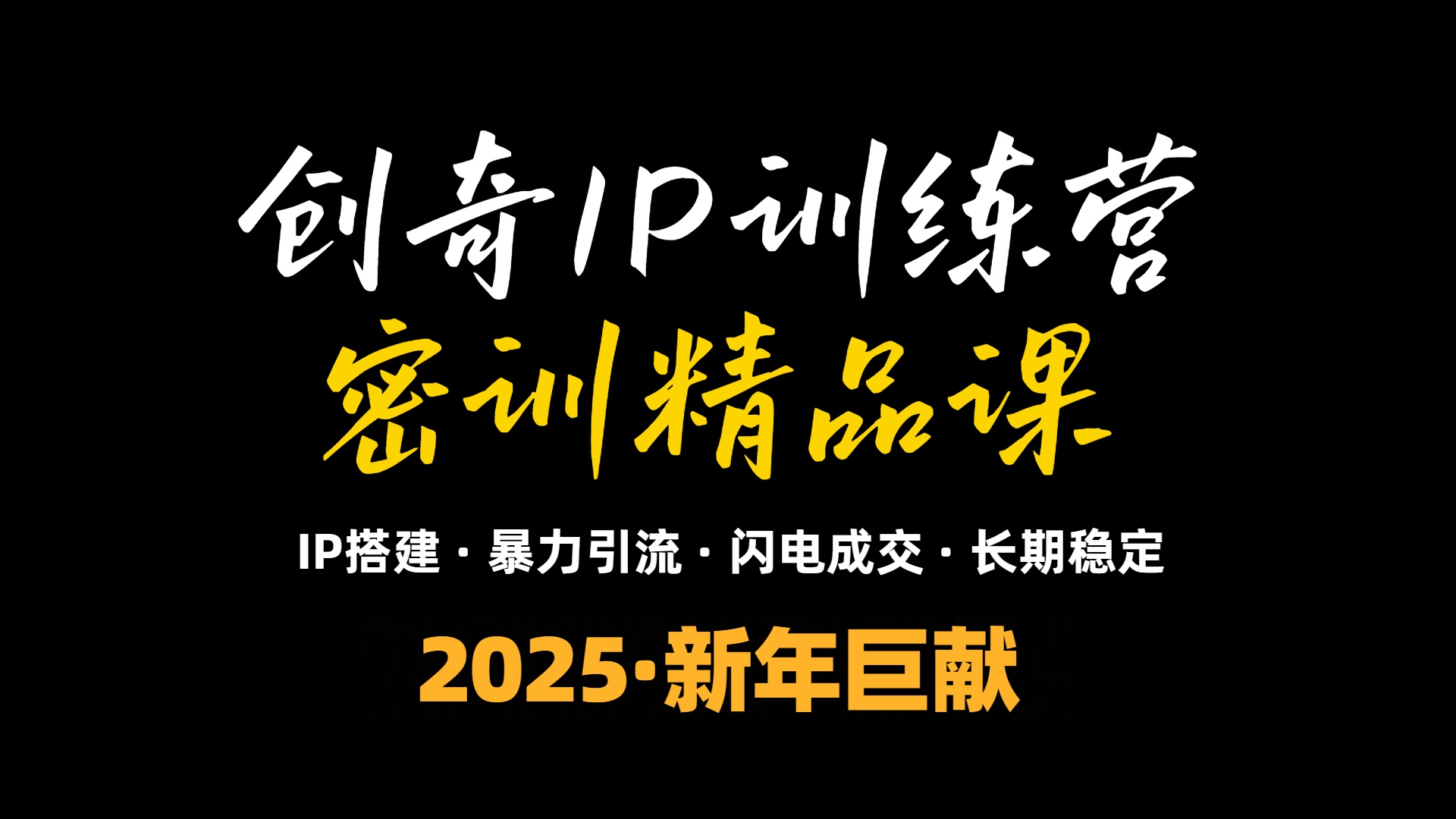 2025年“知识付费IP训练营”小白避坑年赚百万，暴力引流，闪电成交-梦清网创