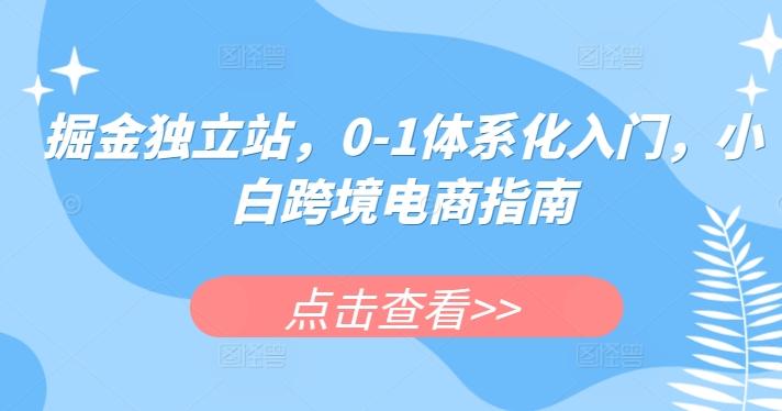 掘金独立站，0-1体系化入门，小白跨境电商指南-梦清网创