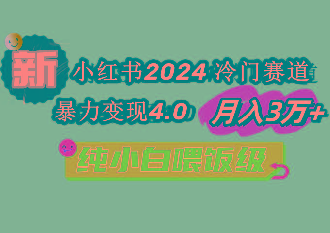 小红书2024冷门赛道 月入3万+ 暴力变现4.0 纯小白喂饭级-梦清网创