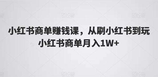 小红书商单赚钱课，从刷小红书到玩小红书商单月入1W+-梦清网创