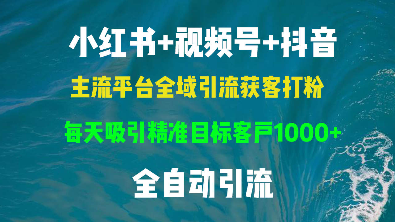 小红书，视频号，抖音主流平台全域引流获客打粉，每天吸引精准目标客户…-梦清网创