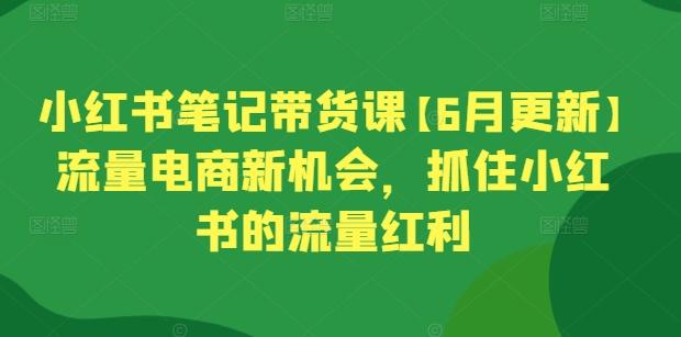 小红书笔记带货课【6月更新】流量电商新机会，抓住小红书的流量红利-梦清网创