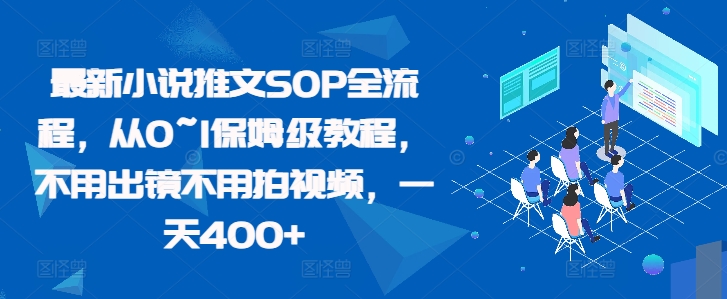 最新小说推文SOP全流程，从0~1保姆级教程，不用出镜不用拍视频，一天400+-梦清网创