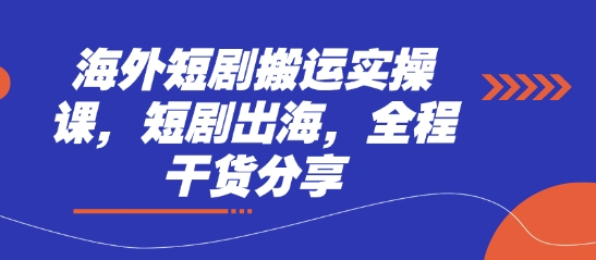 海外短剧搬运实操课，短剧出海，全程干货分享-梦清网创