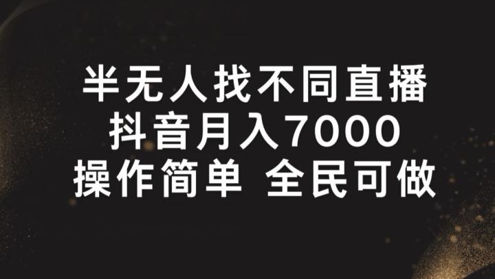 半无人找不同直播，月入7000+，操作简单 全民可做【揭秘】-梦清网创