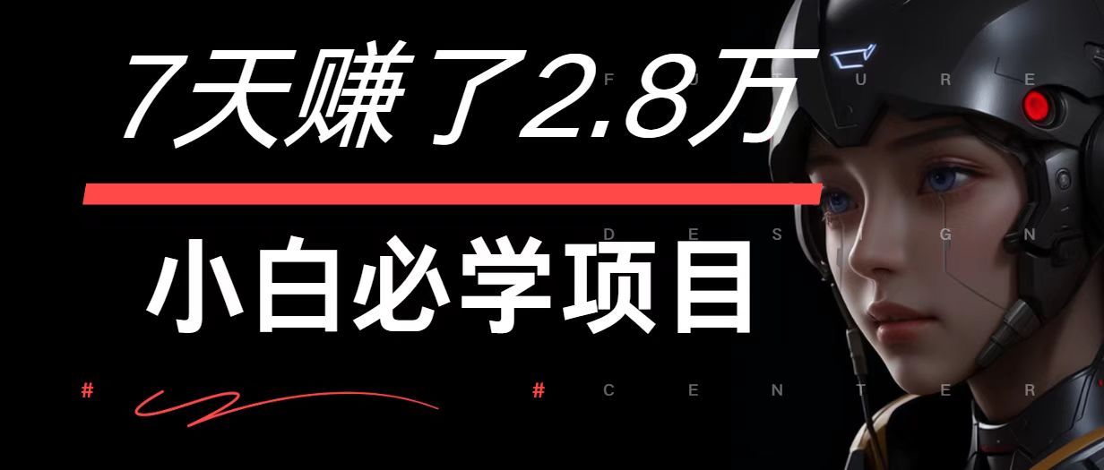 7天赚了2.8万！每单利润最少500+，轻松月入7万+小白有手就行-梦清网创