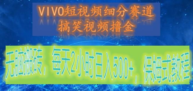 VIVO短视频细分赛道，搞笑视频撸金，无脑搬砖，每天2小时日入500+，保姆式教程-梦清网创
