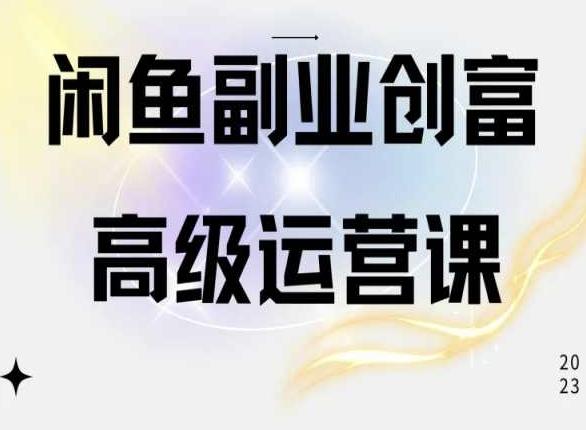 闲鱼电商运营高级课程，一部手机学会闲鱼开店赚钱-梦清网创