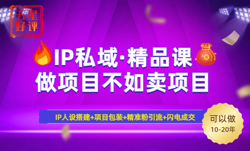 2025年“IP私域·密训精品课”，日赚3000+小白避坑年赚百万，暴力引流…-梦清网创
