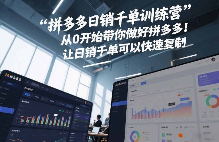 拼多多日销千单训练营,从0开始带你做好拼多多,让日销千单可以快速复制(更新26年2月)-梦清研习社