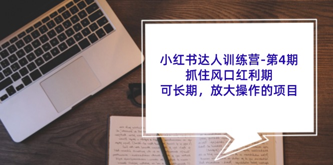 小红书达人训练营第4期：抓住风口红利期，可长期，放大操作的项目-梦清网创