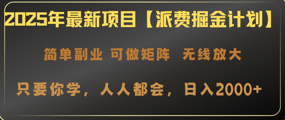2025年最新项目【派费掘金计划】操作简单，日入2000+-梦清网创