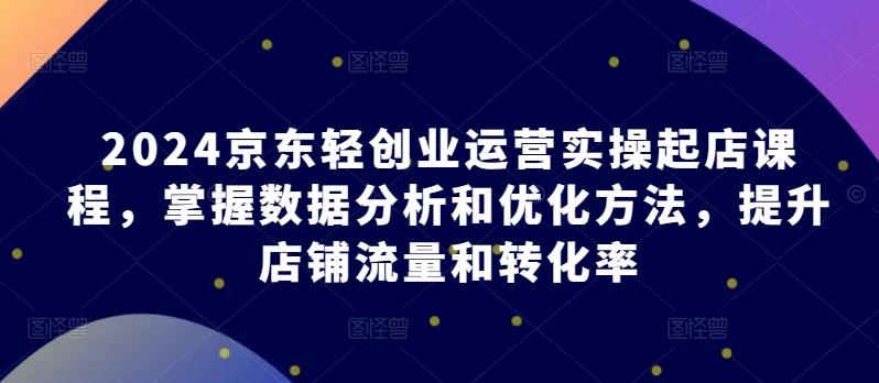 2024京东轻创业运营实操起店课程，掌握数据分析和优化方法，提升店铺流量和转化率-梦清网创
