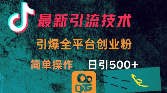 最新引流方法，引爆全平台的一个创业粉，简单操作日引300+-梦清网创