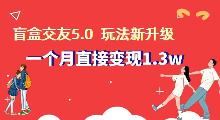 盲盒交友5.0，玩法全新升级，一个月直接变现1.3W，新手小白轻松上手【揭秘】-梦清网创
