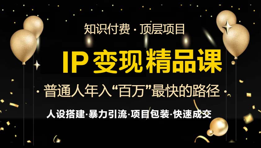 IP变现最新精品课程，知识付费全流程+最强引流术+小白避坑指南-梦清网创