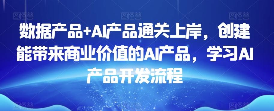 数据产品+AI产品通关上岸，创建能带来商业价值的AI产品，学习AI产品开发流程-梦清网创